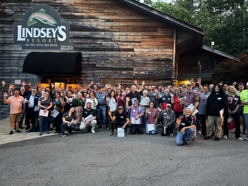 The F.L. Davis team and the Aubuchon team celebrating together in Arkansas.